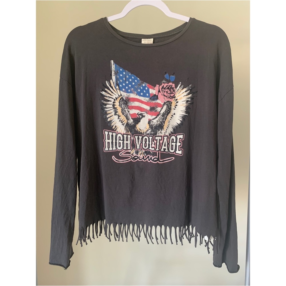 Zara Girls Long Sleeves Top, Crew Neck with Print